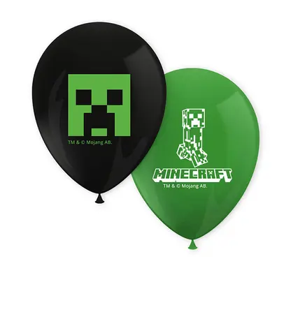 MINECRAFT  BALLONS IMPRIMÉS - 8 PCS