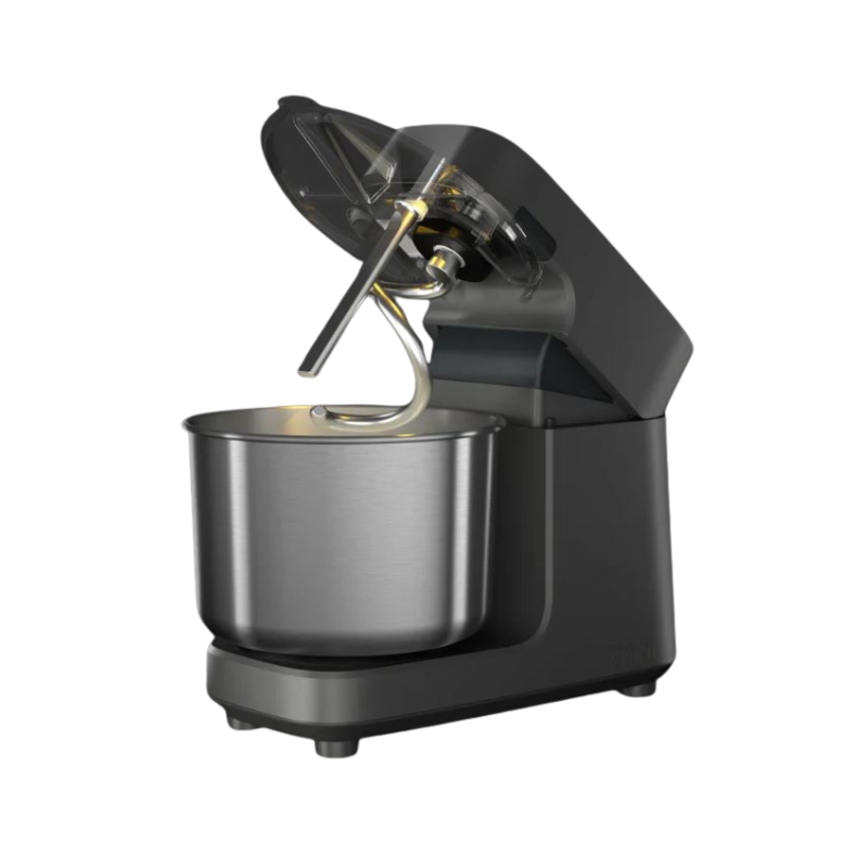 OONI - HALO PRO GRIJS - SPIRAALDEEGKNEEDMACHINE 750W - 34,4 × 25,2CM - H 43,6CM - INCLUSIEF DEEGHAAK - KLOPPER - PLATTE KLOPPER MET SILICONEN RAND
