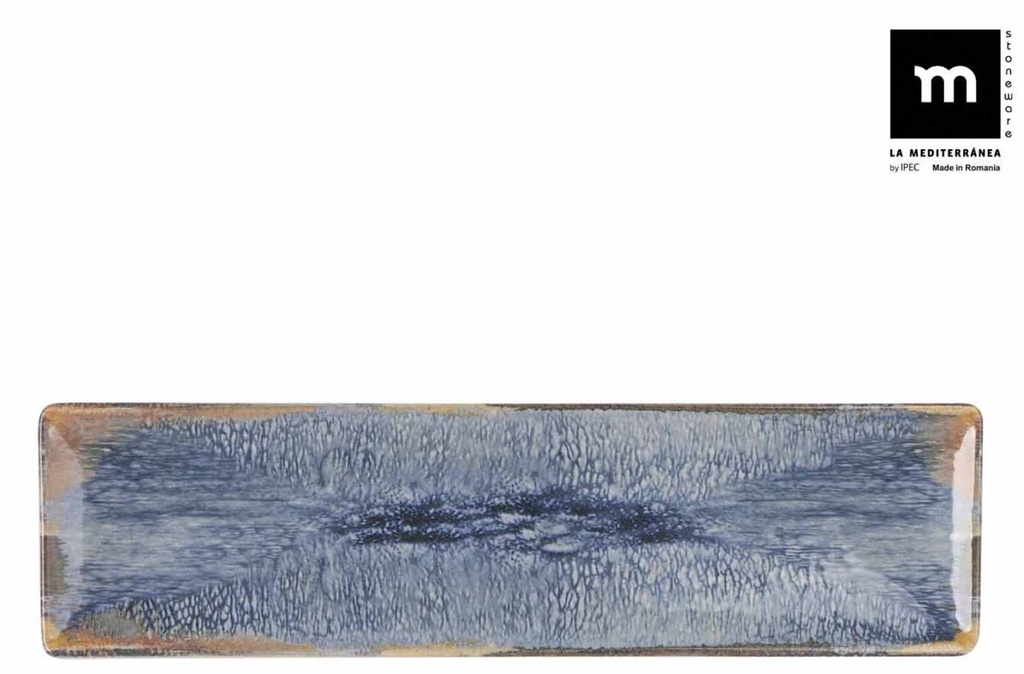 AELIA MONACO ASSIETTE 30X8CM  BLEU/BEIGE STONEWARE - AE25014