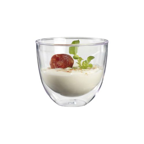 TRANSPARENT DOUBLE-WALLED GLASS 240ML H7.6CM Ø8.7CM FOST+ INCLUDED