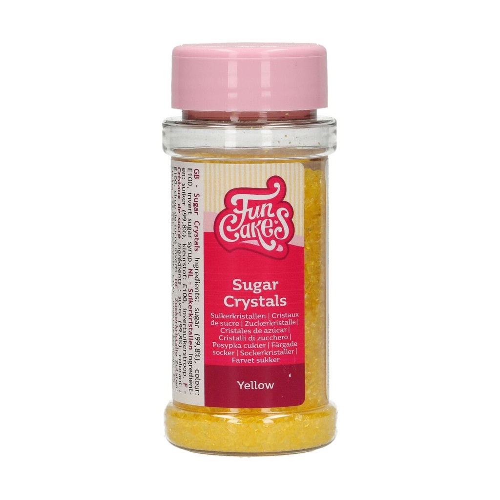 FunCakes Cristaux de sucre fin Jaune 80g