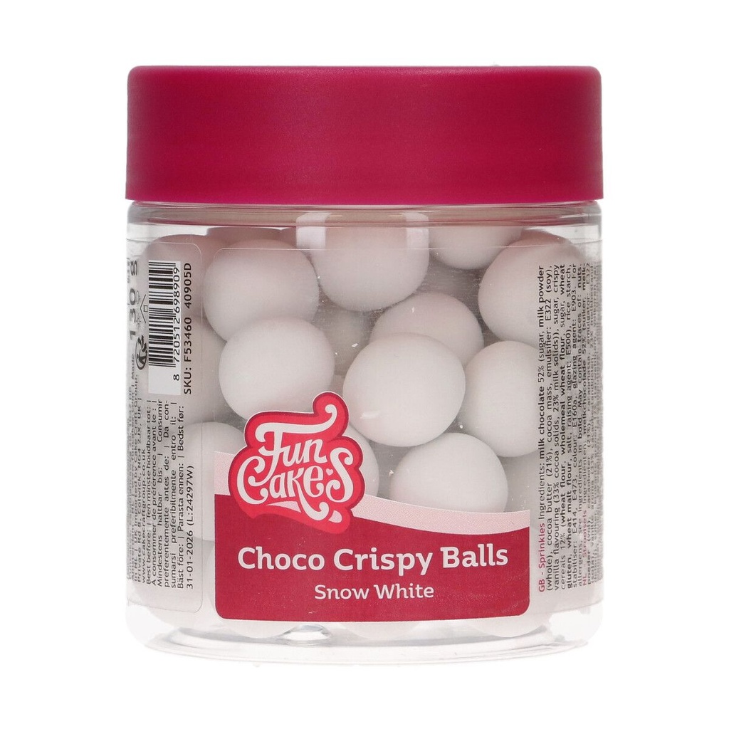 FunCakes Boules Choco Croustillantes blanc matt 130g