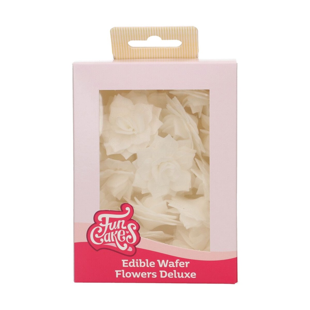 FunCakes Wafer Flowers White Rosalia Rose 4cm 15 pcs