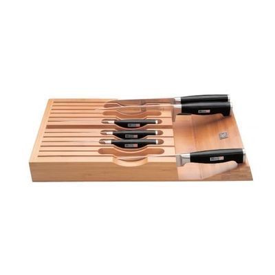 LACOR PORTE COUTEAU BOIS HAYA 40.5X11XH4.5CM 8 FENTES