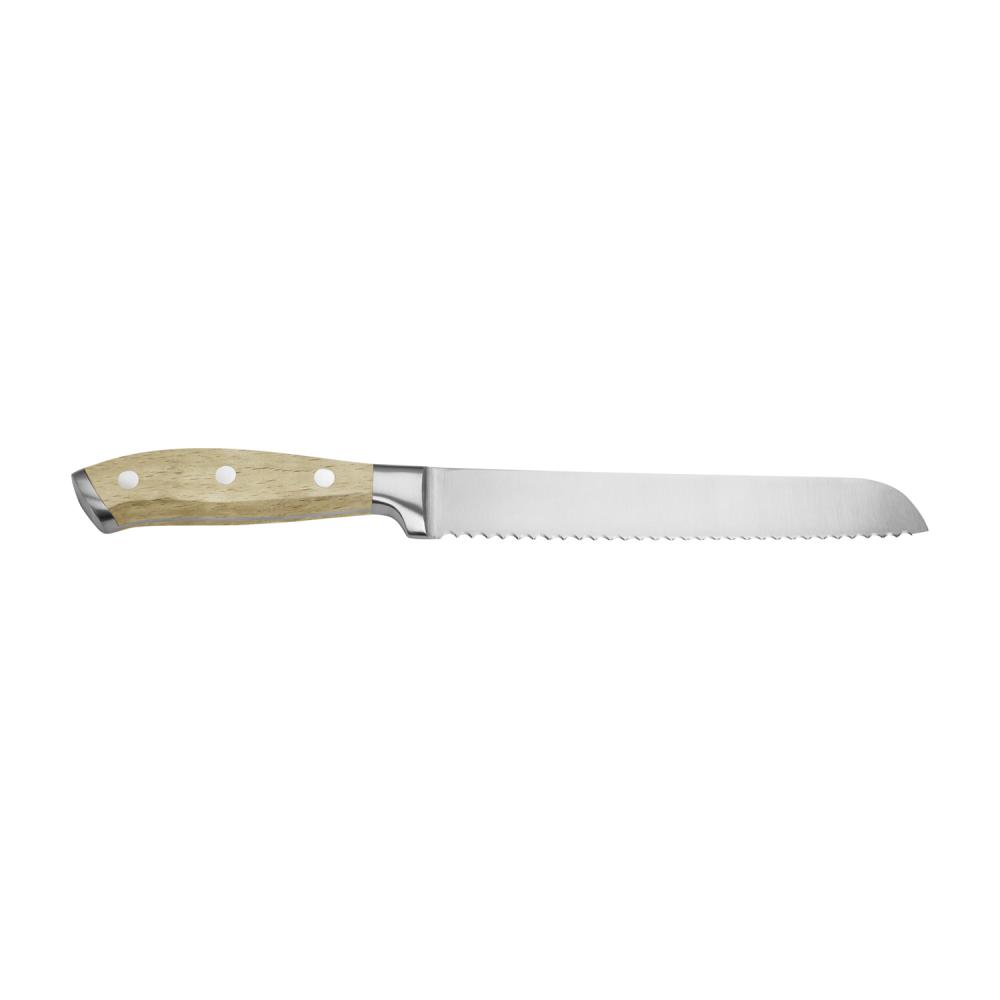 APS BREAD KNIFE 34CM BEECH HANDLE 3 RIVETS