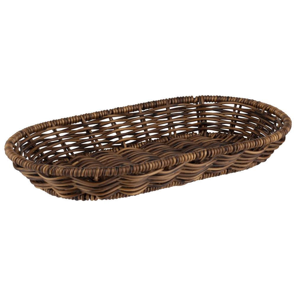 APS BROWN OVAL BREAD BASKET 28X16XH4CM PP REINFORCED STAINLESS STEEL - 40343