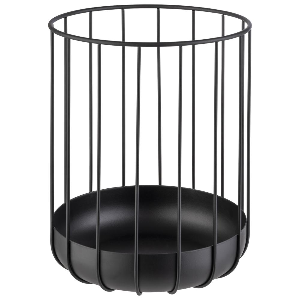APS CORBEILLE PAIN/FRUITS RONDE METAL NOIR 22.5xH28CM - 30211