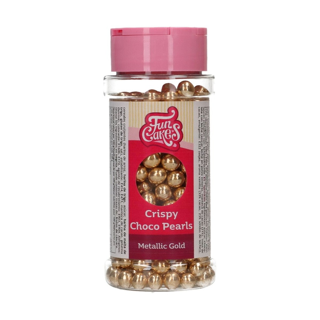 FunCakes Knapperige Chocolade Parels - Metallic Goud 60g