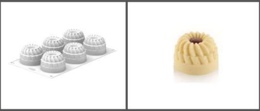 SILIKOMART ROUND MOLD ø70 H 48 MM "PLEIN COEUR" 6 CAVITIES OF 142ML