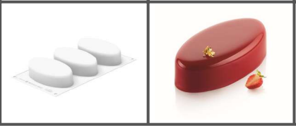 SILIKOMART VORM ELLIPSE 335 - 148X76 H 40 MM - 3 VORMEN VAN 335ML