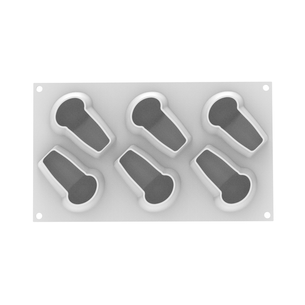 SILIKOMART MOULE BABA 145 - 90X62 H 55 MM + CUTTER - 6 EMPREINTES DE 145ML