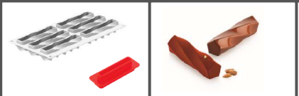 SILIKOMART MOULE TWIST 90 -  130X33 H 30 MM + CUTTER - 6 EMPREINTES DE 90ML