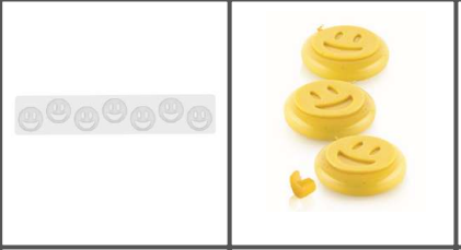 SILIKOMART VORM SMILEY - ø50 H 2 MM - 7 VORMEN VAN 2ML
