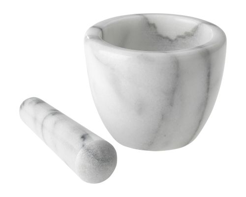 WESTMARK GOURMET VIJZEL + STAMPER 10CM WIT MARMER