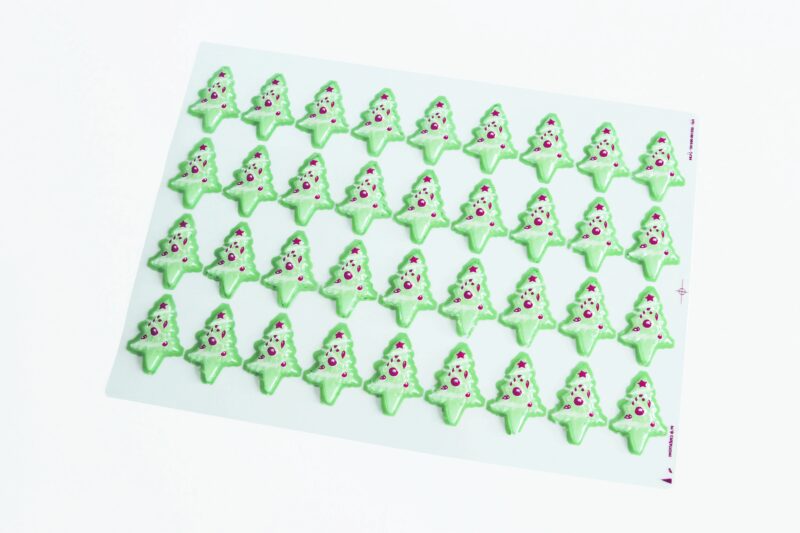 065187 PCB BLISTERS SAPINS DE NOËL AVEC PIQUE SOIT 72 EMPREINTES 5,7X3,9 CM 2PCES ***S/CD***