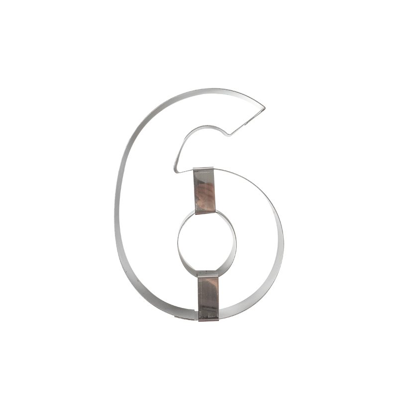 NUMMER VORM NR. 6 ROESTVRIJ STAAL 20CM HT4CM