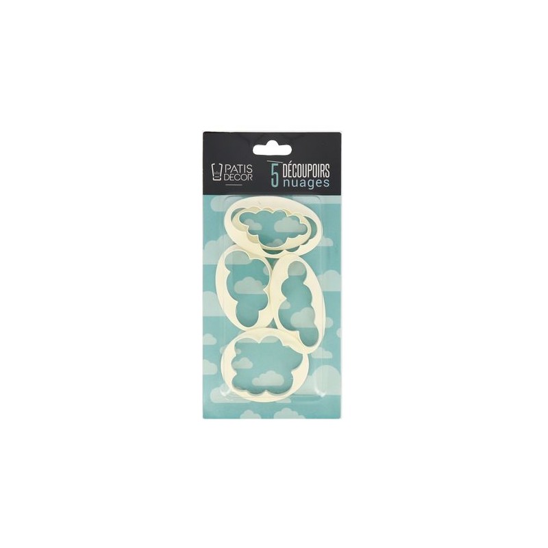 CLOUD COOKIE CUTTERS 5 ASSORTED SIZES