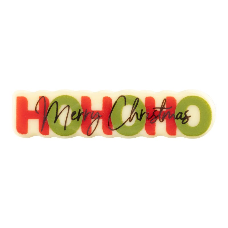 2015750 Plaquette HOHOHO Merry Christmas 8x2 cm 90pcs ***S/CDE***