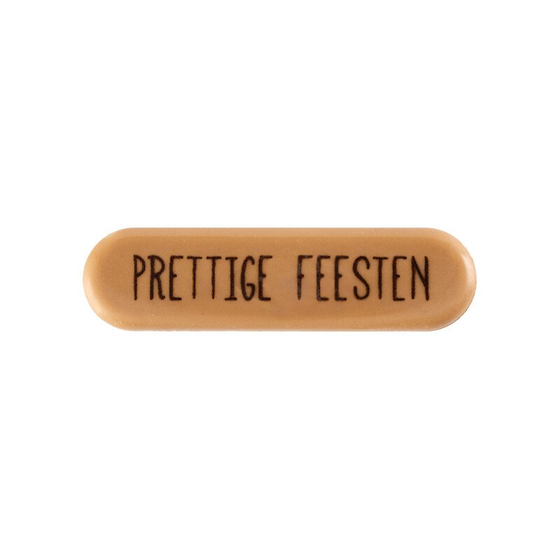 2015781 Plaatje Prettige feesten 5,5x1,5 cm 160pcs ***OP/ORDER***