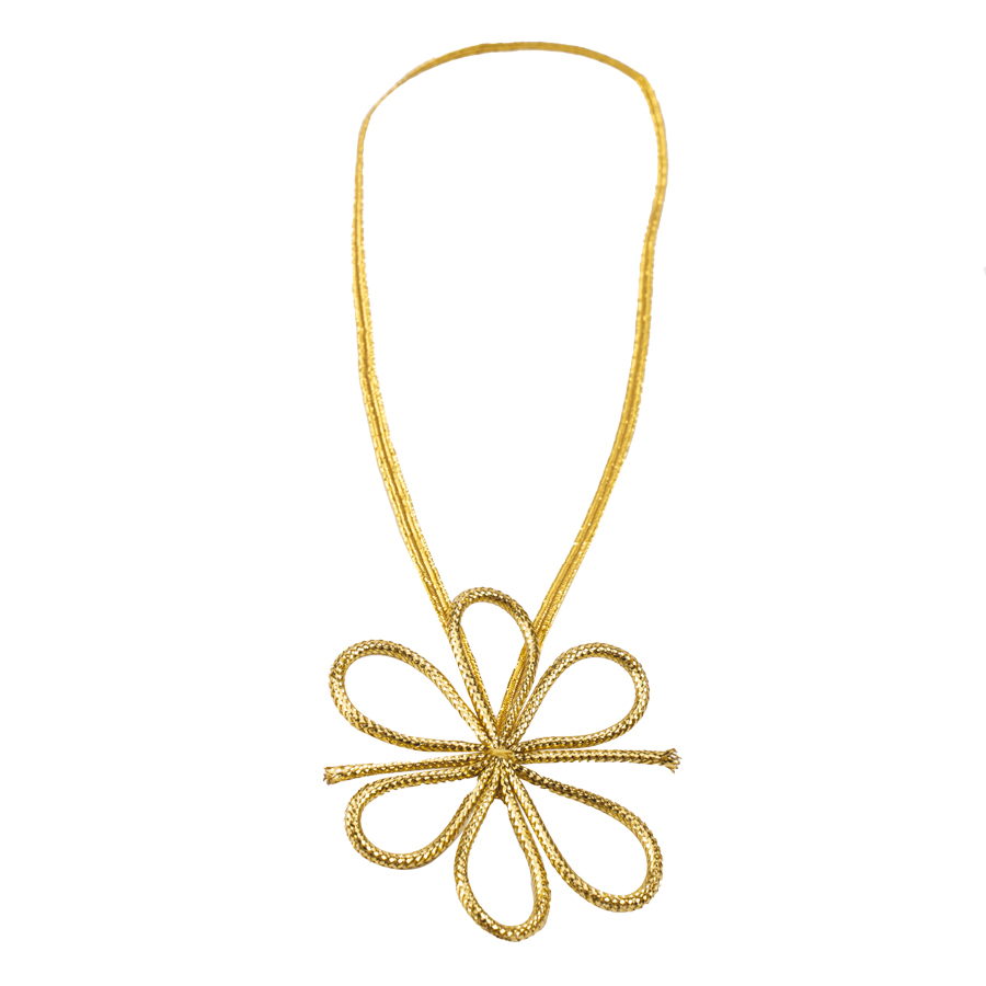 RUBAN ELASTIQUE AVEC UN NŒUD FLEUR OR Ø4,5/18CM 100PCS 