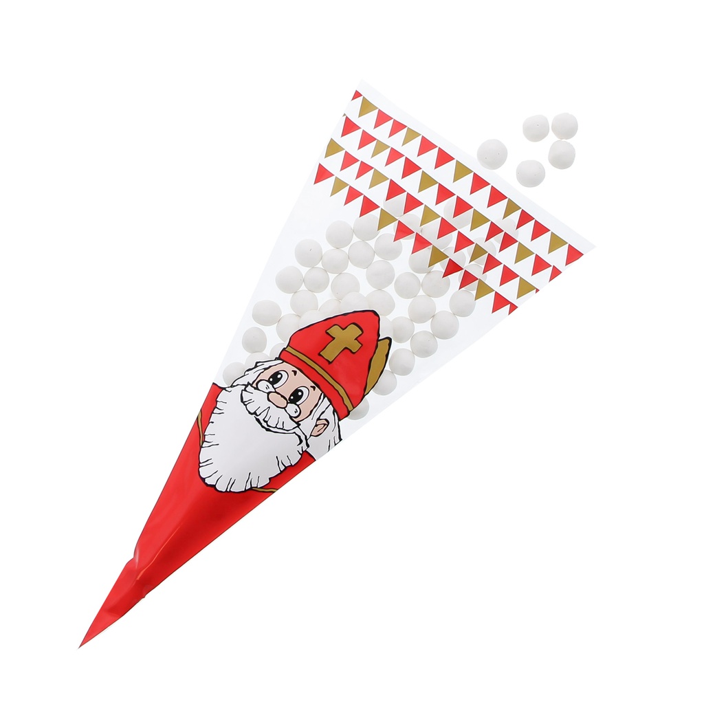 SACHET CORNET SAINT NICOLAS 18X37CM 250GR 50PCS