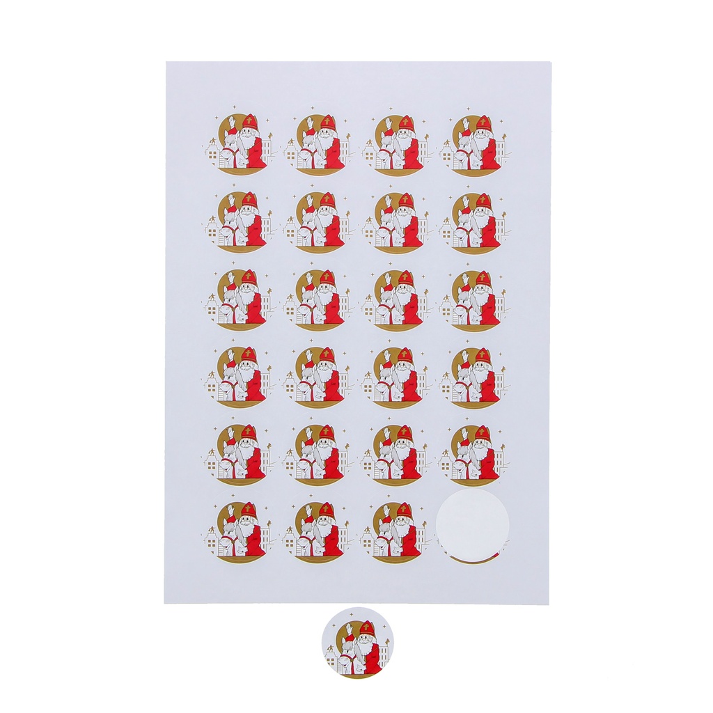 AUTOCOLLANT 4CM SAINT NICOLAS AVEC CHEVAL 24PCS