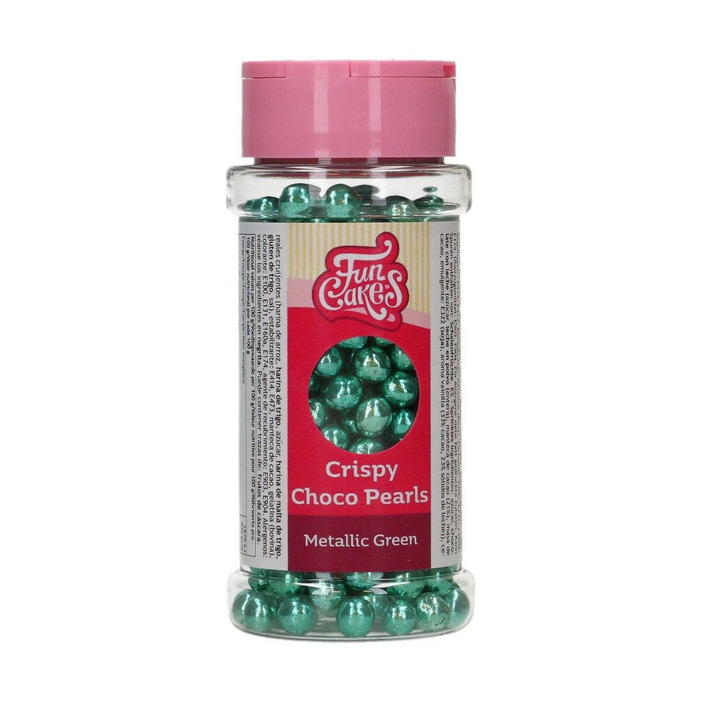 *FDS*FunCakes Perles de Chocolat Croquant - Metallic vert 60g