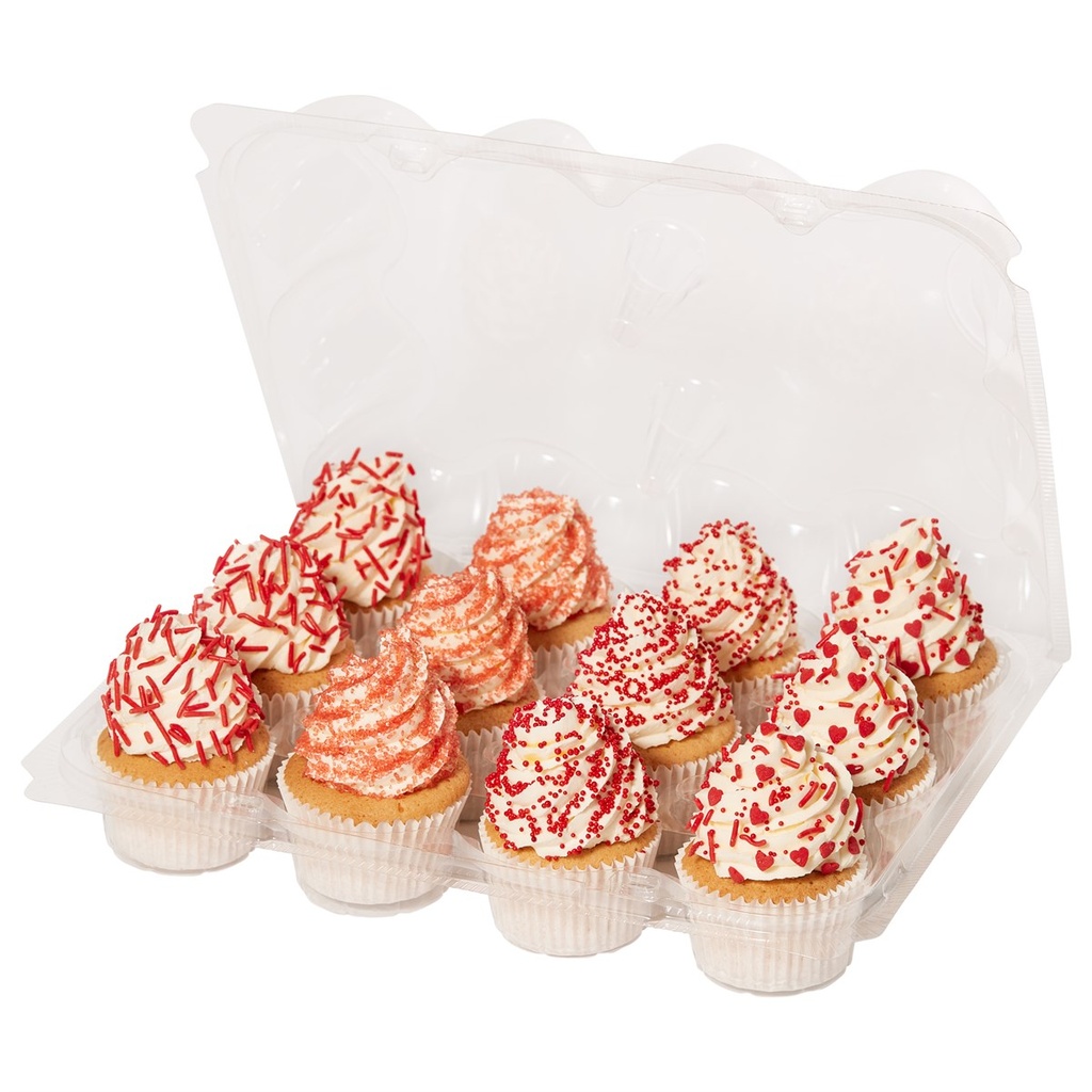 SET VAN 3 PLASTIC DOZEN VOOR 12 CUPCAKES 
