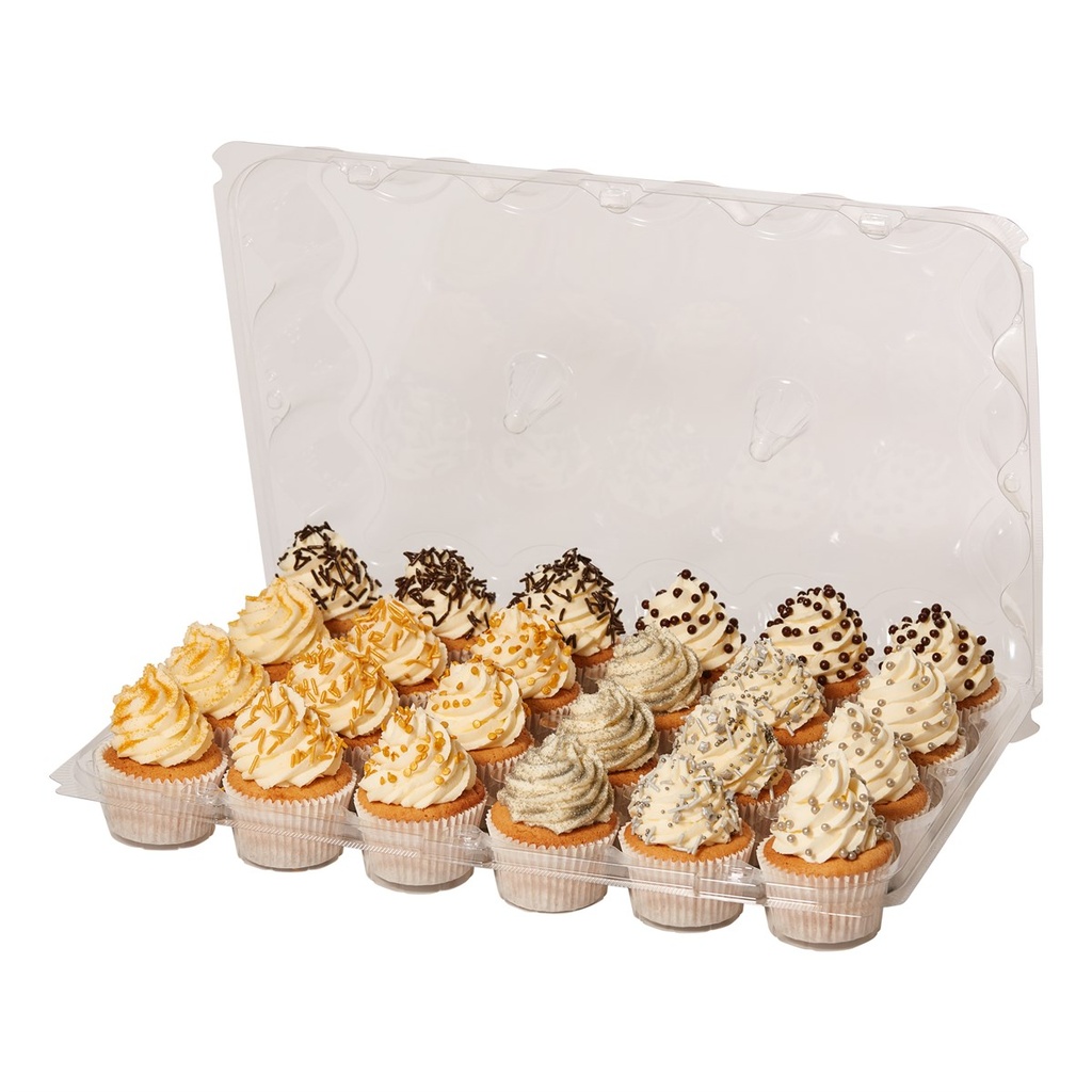SET DE 3 BOÎTES PLASTIQUE POUR 24 CUPCAKES 