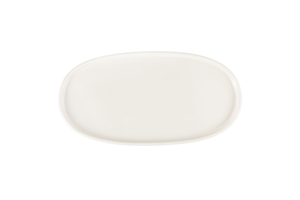 PIOLI PLANO OVAL PLATE 30CM WHITE PORCELAIN SMALL STRAIGHT RIM - PL11AP30