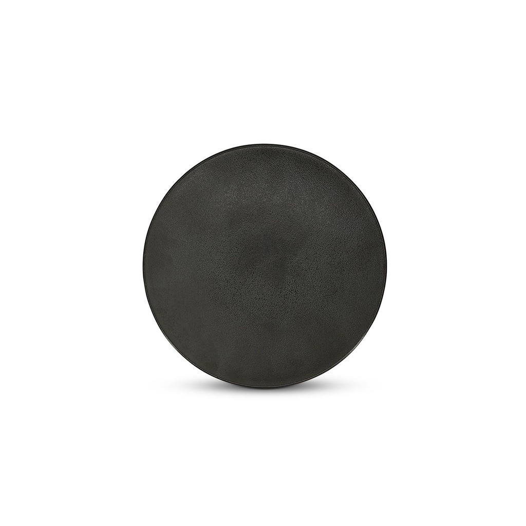 *FDS*BONBISTRO OVIO BLACK PLATE 21CM PORCELAIN - 740321