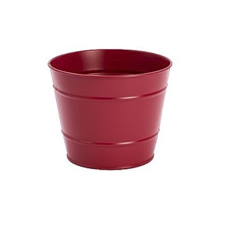 POT EN ZINC ROUGE FONCE MAT 11.5CM HT 9 CM