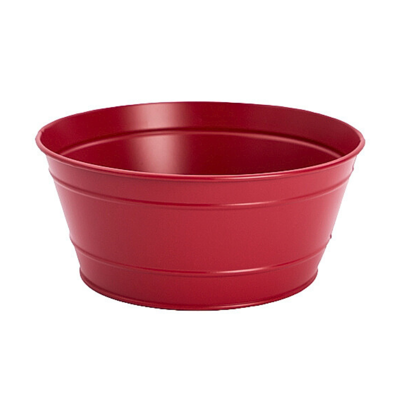 *FDS*COUPE EN ZINC ROUGE FONCE MAT DIAM 20CM HT 9 CM