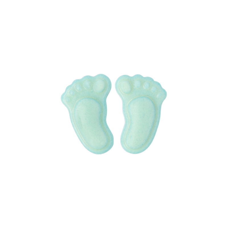 1000087 BLAUWE BABYVOETJES 2,5 CM 320 STUKS ***OP BESTELLING***