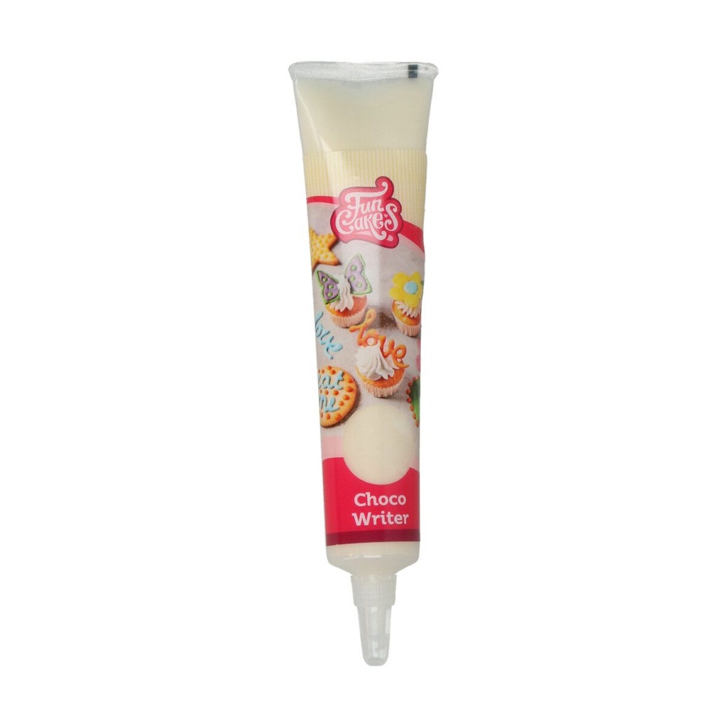 FUNCAKES CHOCO SCHRIJFSTIFT WITTE CHOCOLADE 25G