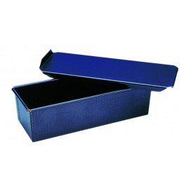 PLATINE PAIN DE MIE UNIE 29X11CM-1000GR COUVERCLE A GLISSIERE EN TOLE NOIRE
