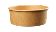 SALADIER ROND KRAFT 750ML 150X128X60MM CARTON DE 300 PCES ( 6 PAQUETS DE 50 PCES)