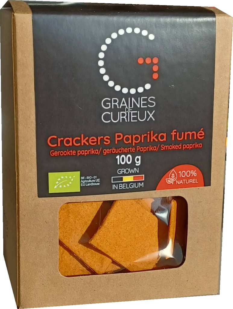 BIO GEROOKTE PAPRIKA CRACKERS 100GR