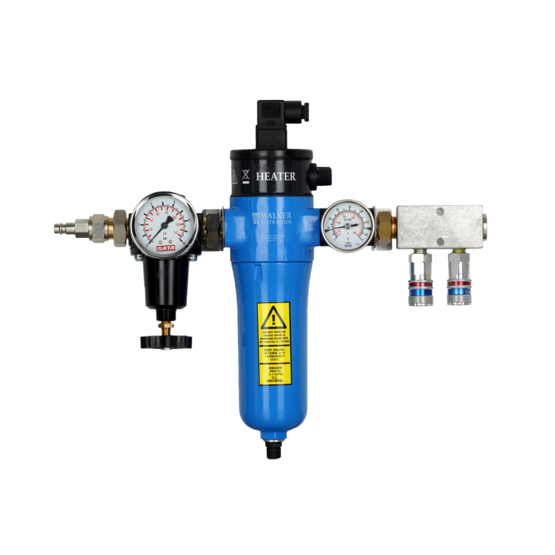 SGI A55TH AIR HEATER WITH THERMOMETER + AIR INLET REGULATOR EURO, DOUBLE AIR OUTLET 220 VOLT