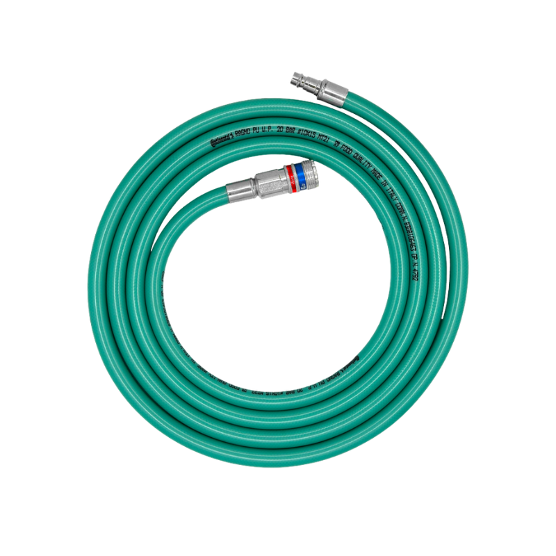 SGI FOOD-GRADE AIR HOSE 5M WITH EURO ESAFE COUPLER 9.5MM + EURO FITTING - CRIMPED