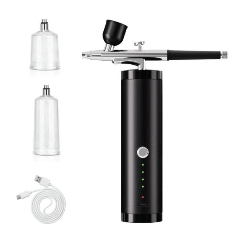 DRAAGBARE AIRBRUSHSET MET COMPRESSOR EN 3 RESERVOIRS
