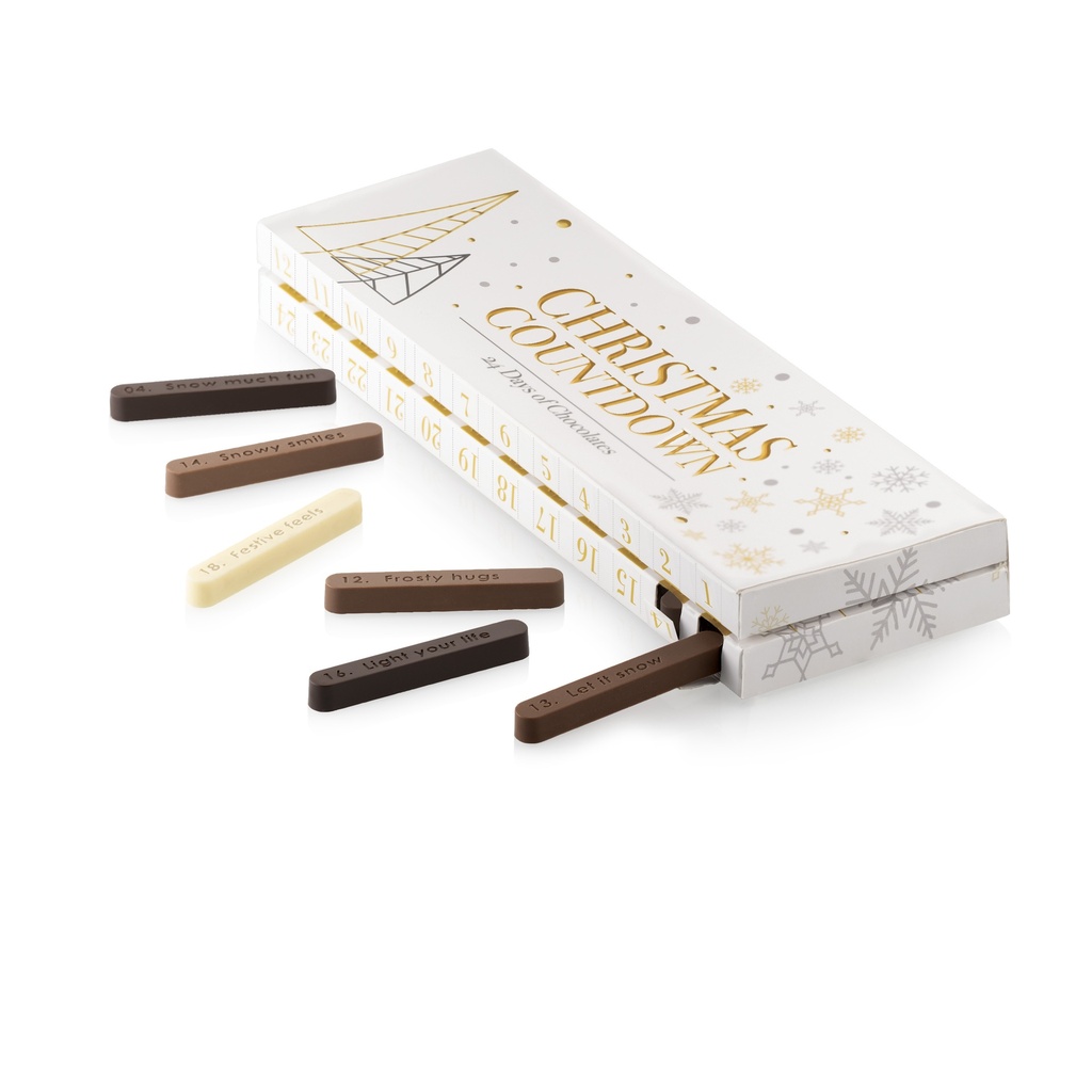 SILIKOMART - MOULE CHRISTMAS COUNTDOWN - TRITAN MOULD 82 x 12MM HT 10 MM + 2 THERMOFORMED SUPPORTS + BOÎTE