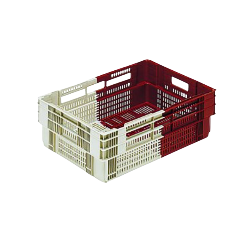 STAPELBARE INZETBARE BAK 60 x 40 H 25 GEPRFOREERDE BODEM & WANDEN 45L