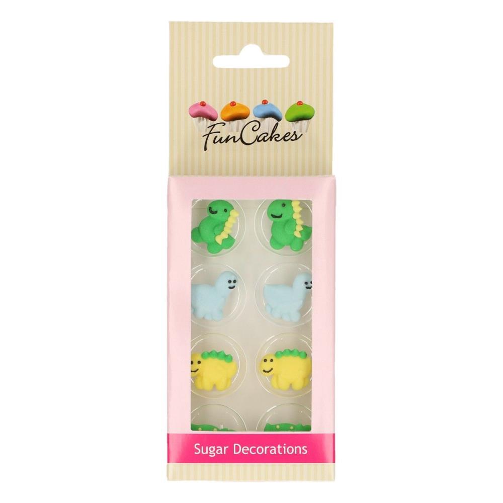 FUNCAKES DINOSAURUS SUIKER DECORATIE +-2CM 8 STUKS