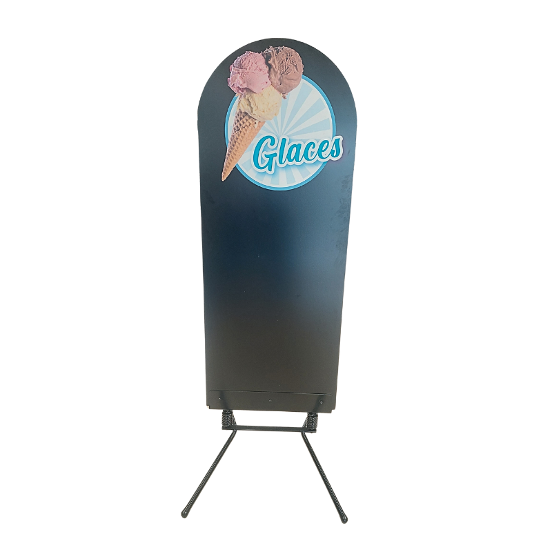 STOP-TROTTOIR "GLACE" DECOUPE ARRONDIE 60 x 150 CM + PIED