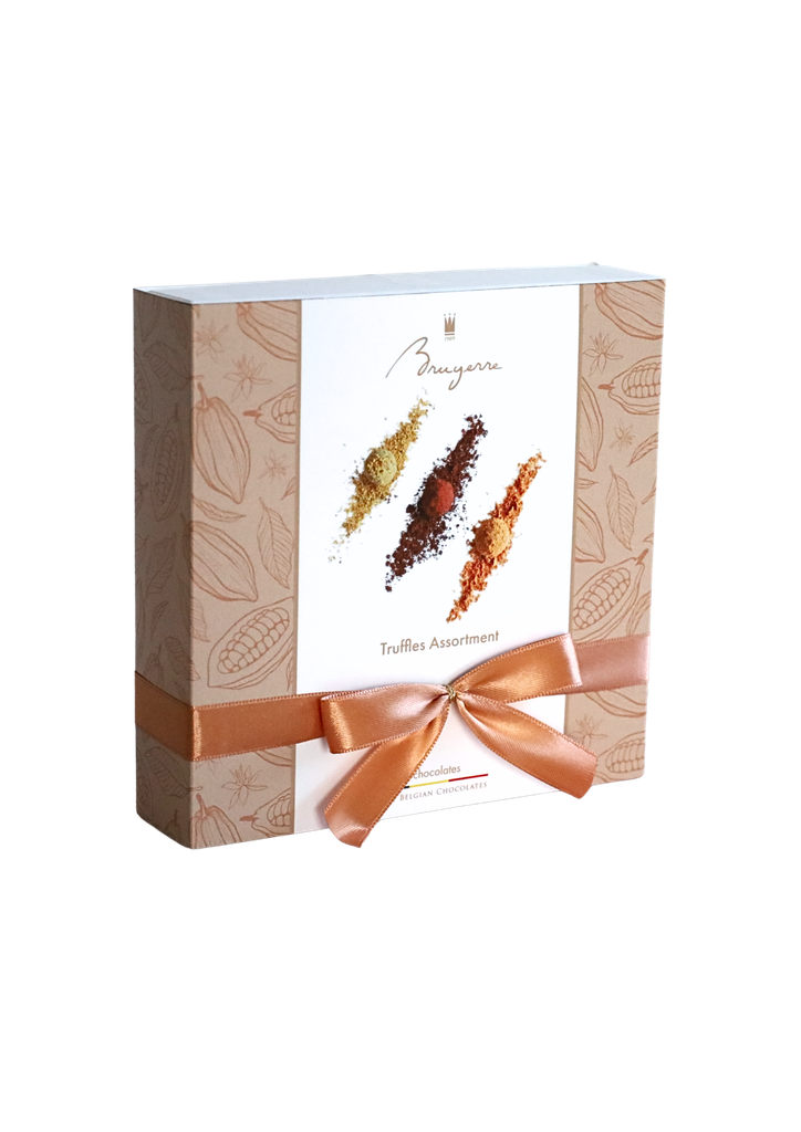 BRUYERRE BOITE 9 PCES ASSORTIMENT TRUFFES 115GR 12PIECES en attente choco