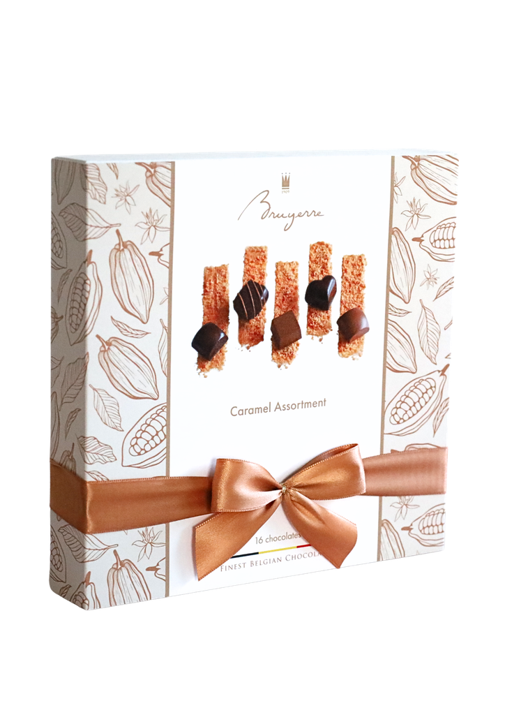 BRUYERRE BOITE 16 PCES ASSORTIMENT CARAMEL 175GR 8PIECES en attente choco