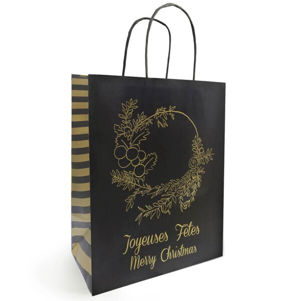 KRAFT BAG CROWN 340 + 140 x 395MM GOLD 50PCS FOST+ INCLUDED