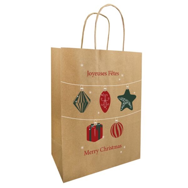 SAC KRAFT DECOR DE NOEL 350 + 140 x 410MM 50PCS 