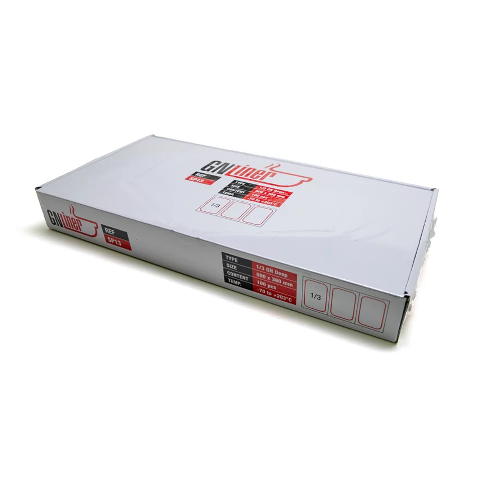 SMILING COOK *GN-LINER* REVÊTEMENT PROTECTEUR POUR BACS GN 1/3 + 1/4 PROFOND 500 x 360MM CARTON DE 100PCS